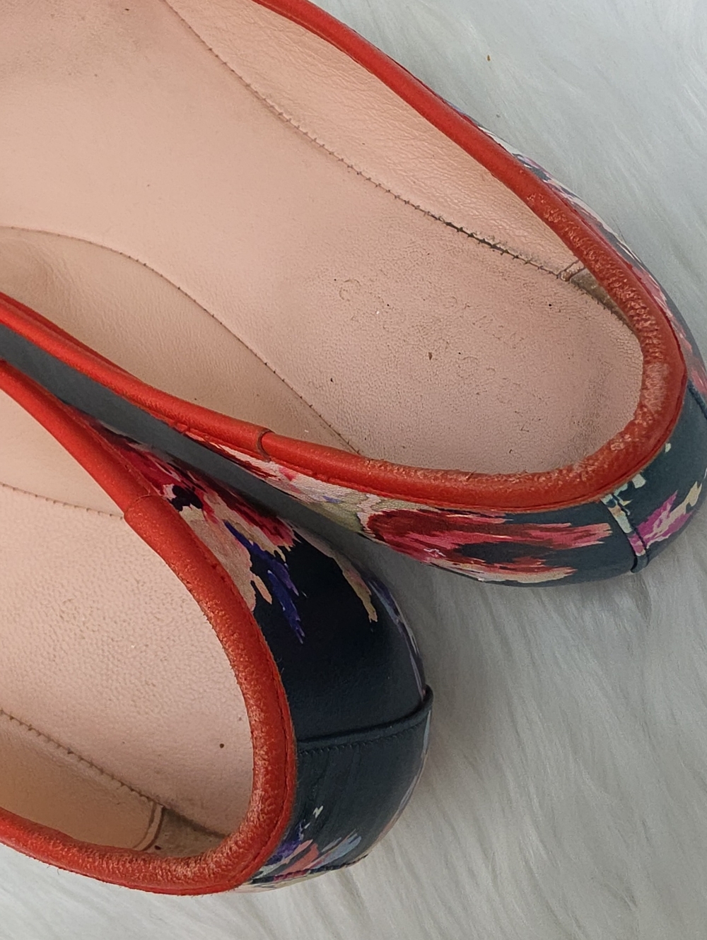 KATE SPADE Red Floral Rose Bow Preppy Spring Office Casual Ballet Flats 7.5 - Picture 9 of 10